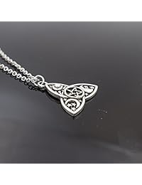 SanLan Triple Moon Goddess Triquetra Pentacle Collar Pagan Wicca Colgante Collar