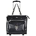 Aimee Kestenberg Isla Women's Saffiano Faux Leather 2-Wheel 15in Laptop & Tablet Anti-Theft RFID Business Case / Carry-On Travel Tote, Black