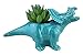 VanEnjoy Cute Cartoon Dinosaur Ceramic Succulent Planter, Water Culture Hydroponics Bonsai Cactus Flower Pot,Air Plant Vase Holder Desktop Decorative Organizer (Triceratops, Blue)