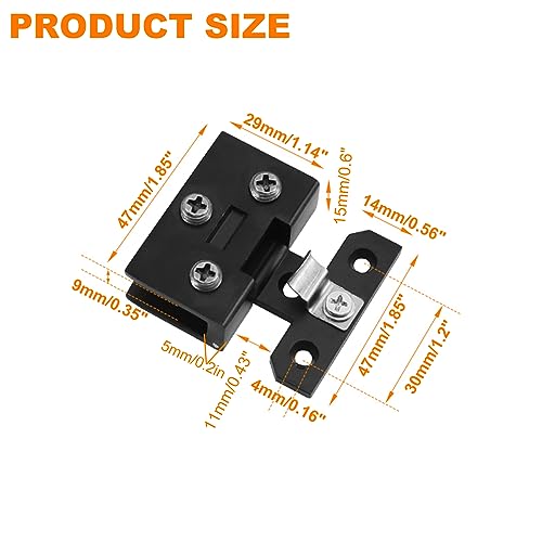 Glass Cabinet Door Hinge 4pcs Wine Cabinet Clamp Display Door Hinge, Matte Black Zinc Alloy, No Hole To Drill
