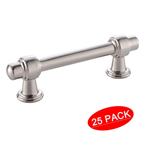 Stainless Steel Modern Brushed Nickel Pull Kitchen Cabinets Handles, 3.03 Inch(76mm) Hole Centers,25 Pack - Thumbnail 7