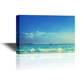Canvas Wall Art - Abstract Seascape with The Ocean Under The Sky - Gallery Wrap Modern Home Art | Ready to Hang - 12x18 inches