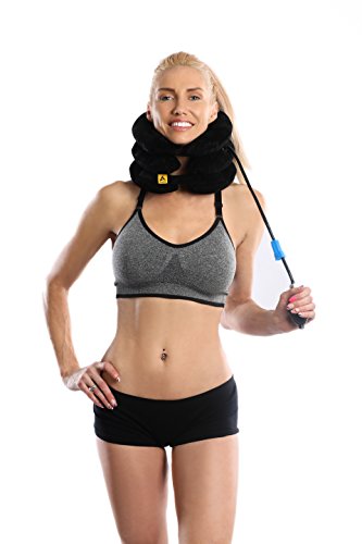 Agon Cervical Neck Brace Traction Support Device for Neck Back Head & Shoulder Pain Inflatable Neck Pillow with Adjustable Size Bigger Pump Extended Strap
