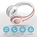 BODECIN Wireless Bluetooth Headsets, Skin Friendly Leather 3D Over-ear Stereo Sound Sport Bluetooth 4.1 Headphones for iPhone/iPad/Android Build in Mic Support TF Card(Rose Gold)