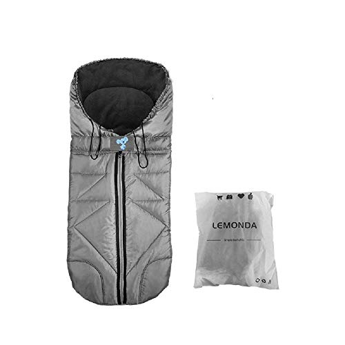 Lemonda Winter Outdoor Tour Waterproof Baby Infant Stroller Sleeping Bag Warm Footmuff Sack,Anti-Kicking Sleeping Nest,Wearable Stroller Blanket (Grey)