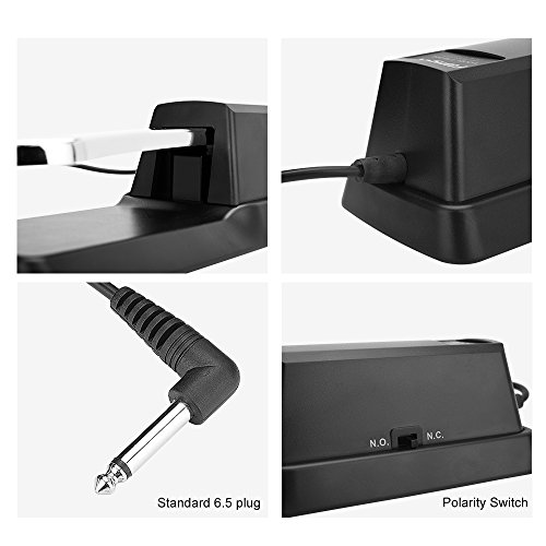 Universal Sustain Pedal with Polarity Switch Design and 1/4 Input Jack Compatible with Any Electronic Keyboard - Thumbnail 3