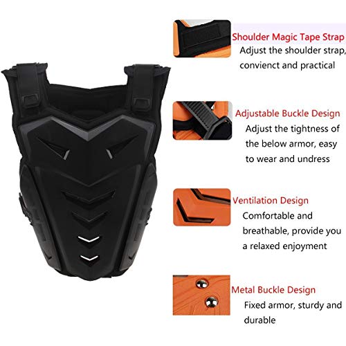 Possbay Motorcycle Armor, Motocross Racing Protective Gear Protection Chest and Back Protector Motocross Off-Road Racing Vest (XXL)