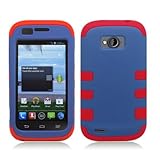 AIMO Progressive Combat Armor Case for ZTE Savvy Z750C [Straight Talk, Net10] - (Red / Blue)