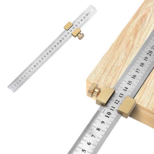 yidenguk reglas de Acero Inoxidable Regla Posicionamiento Bloque carpintería Línea Localizador Regla de Acero Fijo…