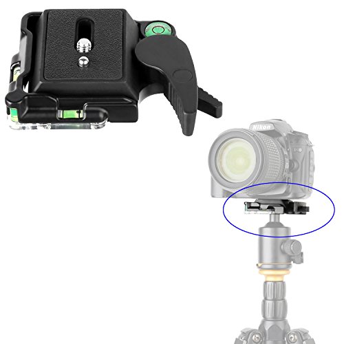 Papaler Quick Release Plate, KINGJOY BB-20A Aluminum Quick Release Plate QR Plate Adapter 1/4" and 3/8" Screws for DSLR Camera Camcorder Tripod Monopod Ball Head