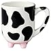 Boston Warehouse Cow Mug, Grey, 20 oz, Round, Hand Painted Ceramic, Microwave Safe, Made in USA