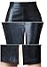 HRMSIUKB Women's Black Faux Leather Pencil Skirt with Slit High Waist Knee Length Slim Skirt (Medium)