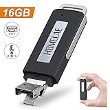 USB Mini Digital Voice Recorder. Sound Audio Digital Recorder Dictaphone with Dual USB for Lectures, Meetings, Class, and more. USB Rechargeable (Black)