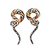 BodyJ4You Glass Spiral Tapers Kit with Plugs 4 Pieces Ribbon Maroon and Orange - 4G-14mm