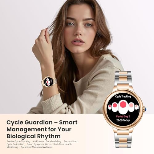 2026 Luxury Smart Watch for Women, 1.19" AMOLED Display, DA GPT Smartwatch, Heart Rate, Blood Oxygen Pressure, Sleep Monitor, 107 Sports Modes Fitness Tracker, Compatible with iOS & Android