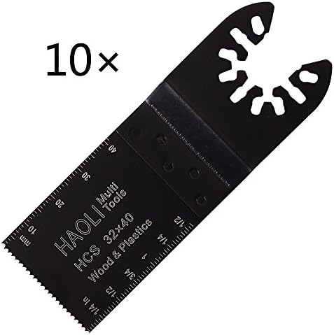 HAOLI HCS Oscillating Tool Saw Blades Accessories Fit for Multimaster Power Tools as Black&amp;Decker Dewalt Fein, Dremel for cutting wood (10pcs, HL321K)