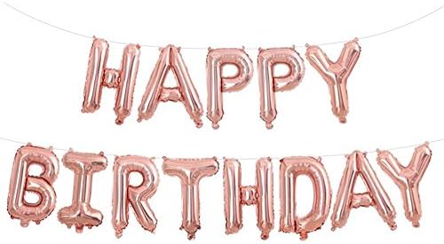 ToyNextthday Foil Balloon / Letter Balloons (Pack of 13 Letters) (Rose Gold - New) Happy Birthday Balloons Letter Banner. Foil Balloon Birthday Party Supplies Included Components Curling Ribbon