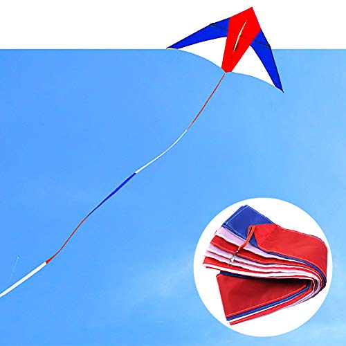LeSharp Kite Tail Line, 10/15/30m Rainbow Color Blocking Long Kite Tail Line Outdoor Sports Accessory 4#