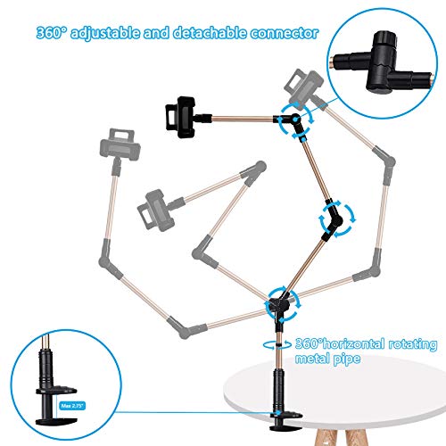 cshare Adjustable Tablet Stand Holder, Lazy Tablet Mount, Flexible Bracket Swing Arm Clamp Clip Phone Fire Tablet Stand for Bed Desk Kitchen Office Compatible with 4-14 inch iPad Pro, Samsung, NS