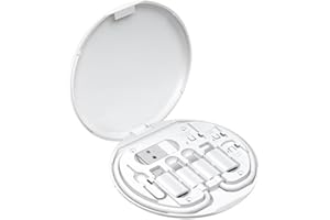 1PC White Circular Data Cable Storage Box,Cable Management Storage Box With Charging Cable And Card Slot,Suitable For Desk St