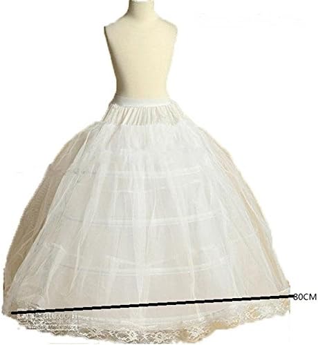 honeywedding Ivory Flower Girls Petticoat 4 Hoop with Lace Appliques Little Kids Ball Gown Dress Underskirt Accessories