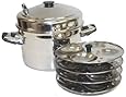 TABAKH IC-205 5-Rack Stainless Steel Idli Cooker with Strong Handles,Silver,Medium