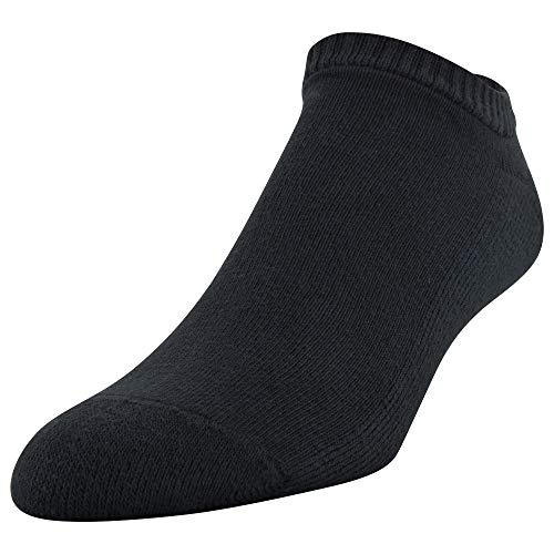 Gildan Men's Stretch Cotton Half Cushion No Show Socks, 12Pack, Black