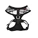 puppia Junior Over-The-Head Dog Harness Checkered Pattern No Choke No Pull Adjustable Chest Belt Walking Training for Small and Medium Dog, X-Small, Black
