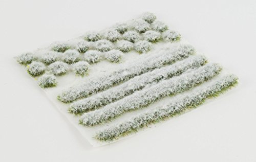 WWScenics Statische Grasfasern Grasbüschel & Streifen Set | 4mm Eisiger Winter | IWI4MIX | für Modellbau…