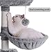 BEWISHOME Multi-Level Cat Tree Condo with Sisal Scratching Posts, Perches, Houses, Hammock and Baskets, Cat Tower Furniture Kitty Activity Center Kitten Play House Light Grey MMJ05Gthumb 3