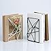 SRIWATANA Book Ends Black, Decorative Metal Bookends for Shelves(2 Pairs/4 Pieces)
