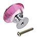 econoLED Drawer Pull Handles, 10Pcs 30mm Crystal Glass Diamond Shape Cabinet Cupboard Drawer Knobs with Golden Screws - Pink