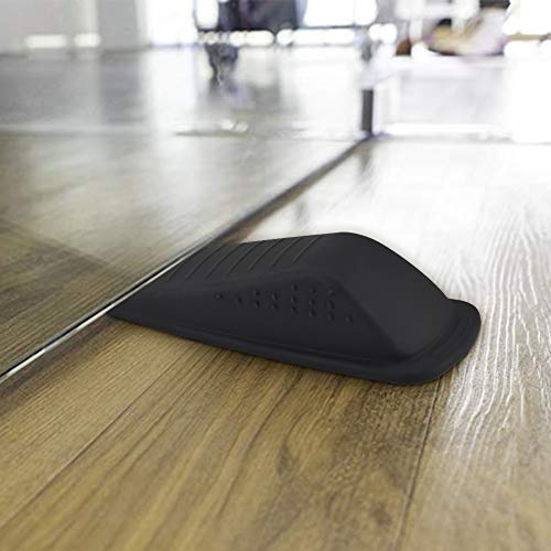 Rubber Door Stopper - Multi Surface Door Stop Wedge with Heavy Duty Design - Flexible and Non Scratching Door Holder (4 Pack, Black) - Thumbnail 3