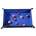 Yiotfandoll Dice Tray PU Leather Folding Dice Holder Storage with Blue Velvet Rolling Surface for RPG DND Dice Table Games 8.5 x 6 inch