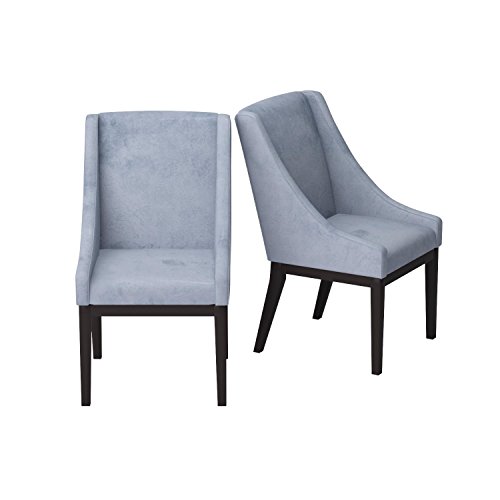 Home Life Contemporary Microfiber Modern Sofa Arm Chairs (Set of 2), Blue