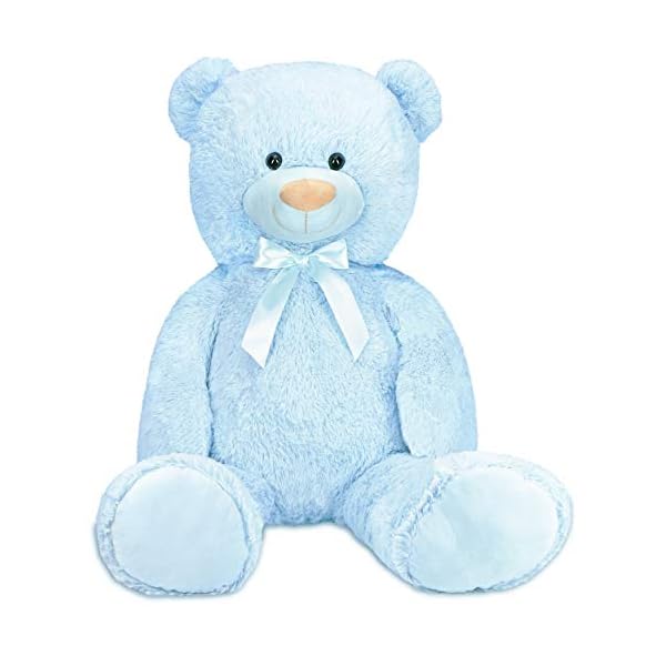 Brubaker XXL Teddybär 100 cm Hellblau mit einem Ich Liebe Dich Herz Stofftier Plüschtier Kuscheltier – Bild 3
