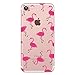 iPhone 7 Case,Eouine iPhone 7 Case Shock Absorbing TPU Bumper Scratch Resistant Soft TPU Silicone Cover Clear with Design Protective Cover for iPhone 7, Flamingos