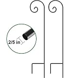 Shepherd Hook 48 Inch 2 Pack 2/5 Inch Thick Heavy Duty Rust Resistant Garden Outdoor Hanging Plants Basket Hanger Pathway Light Solar Lantern Mason Jar Wind Chimes Wedding Black