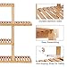 SONGMICS Bamboo Wood Plant Stand Shelf Flower Pots Holder Display Rack Utility Shelving Unit Storage Rack for Living Room Balcony Hallway Bathroom Natural BCB91N
