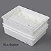 SONGMICS Adjustable Underwear Organizer Plastic Drawer Dividers Bra Socks Ties Storage Box White 6 Pack URUS06W