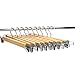 LOHAS Home 10-Pack Natural Finish Wooden Pant Skirt Hangers with 2-Adjustable Anti-Rust Clips