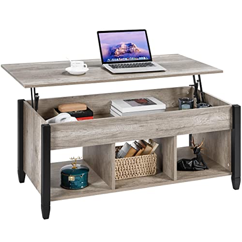Yaheetech Gray Coffee Table, 47.5in Lift Top Coffee Table with Storage