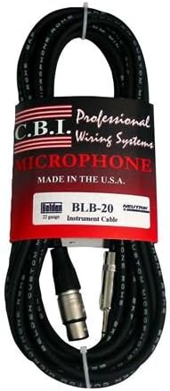 CBI Ultimate Series Female XLR to 1/4" TRS Guitar Instrument Cable, 10 Feet