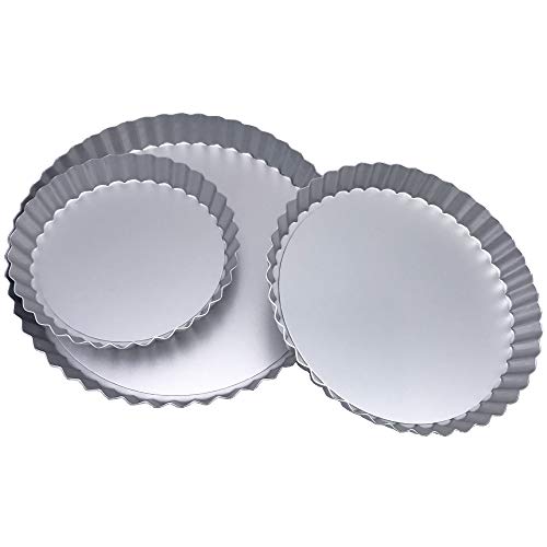 3 Pack(6, 8, 9 inch) Pie Pans Non-Stick Removable Bottom Tart Quiche Pan with Removable Base - Thumbnail 2