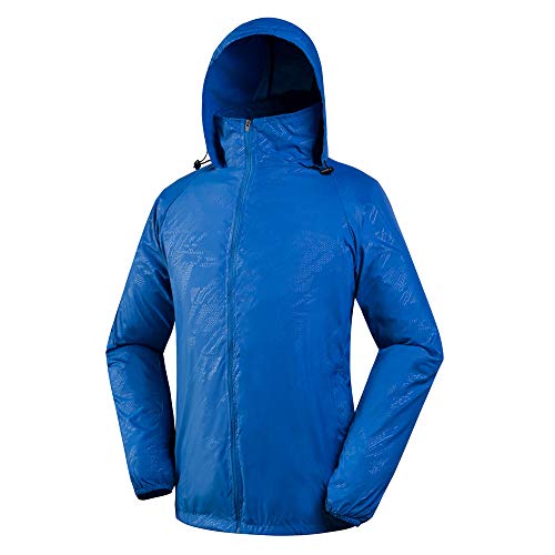 Realdo Womens Mens Waterproof Jacket, Lightweight Windbreaker Quick Dry Solid Running Coat + Storage Bag