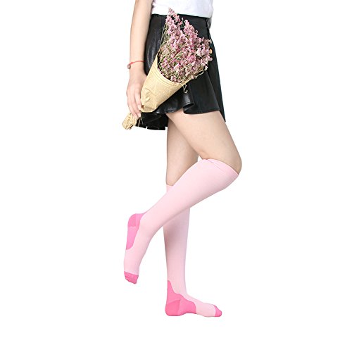 HLTPRO 20-30 mmHg Compression Socks Women & Men - Compression Stockings for Running, Nurse, Flight, Travel