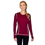 WoolX Women's Hannah Top, Sangria, Medium
