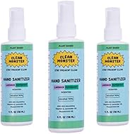 CLEAN MONSTER Spray desinfectante de manos con lavanda y menta - Hecho en EE. UU. |  Con etanol al 70%, aceite de lavanda, pepperm
