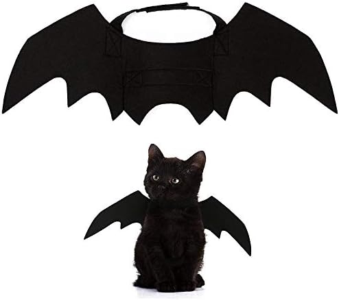 Futemo Halloween Fancy Dress, Bat Vampire Clothes Outfit Wings for Animal Pet Dog Cat Puppy Apparel Clothing