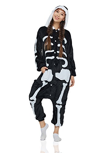 Adult Skeleton Kigurumi Onesie Pajamas Plush Onsie Soft One Piece Cosplay Costume